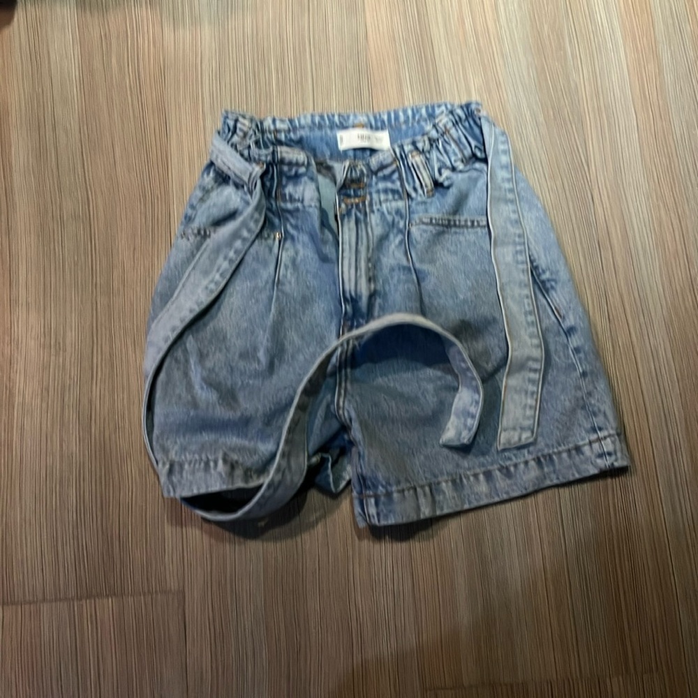 Mango Blue Jean Shorts with Adjustable Waistband